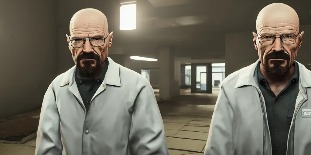 Image similar to Walter White as a GTA 6 character, 4k detailed, rendered in unreal engine 5, 8k