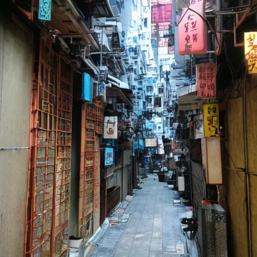 Image similar to an alley in hong kong by moebius