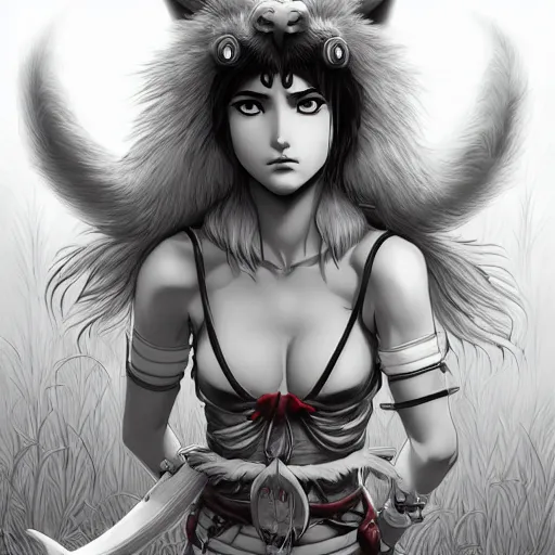 Prompt: princess mononoke by artgerm