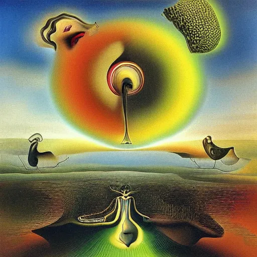 Image similar to consciousness expanding during a psychedelic fever dream, surreal and ethereal by salvador dali