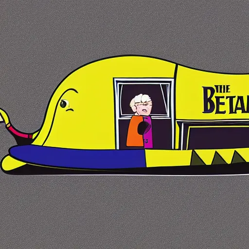 Prompt: a yellow submarine with the word Beatles engraved on the side.