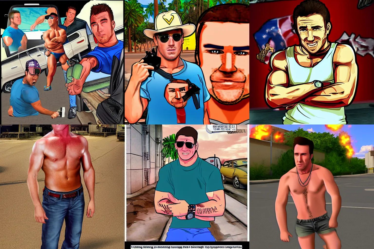 Prompt: billy herrington in the style of gta san andreas