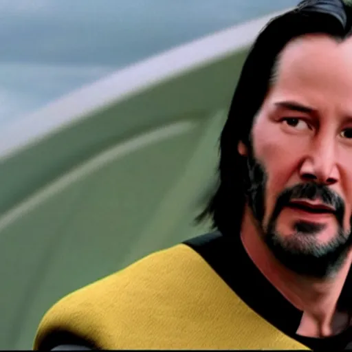 Image similar to Keanu Reeves in Star Trek 4K quality super realistic