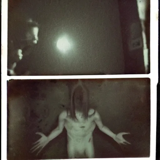 Image similar to real demon caught on film, polaroid picture