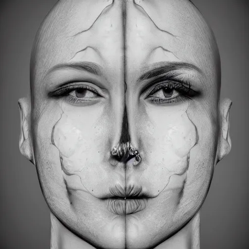 Prompt: photorealistic illustration of a face inside a face inside a face inside a face inside a face inside a face and so on, ultra realistic, vibrant, high quality