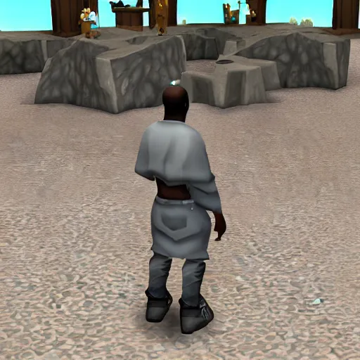 Prompt: a screenshot of Kanye West in Runescape