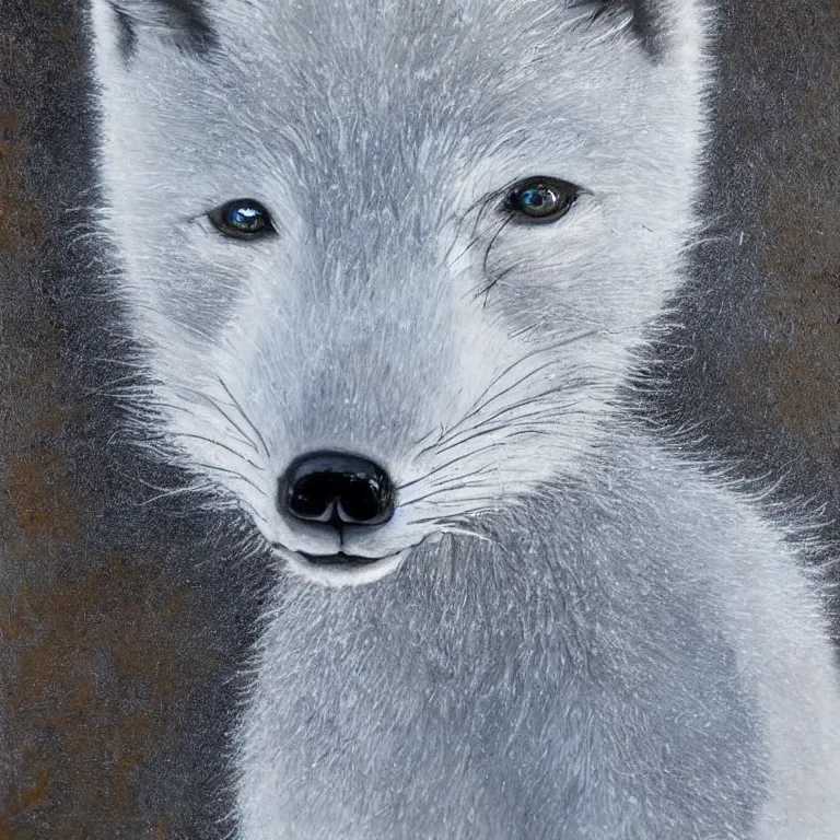 Prompt: hyperrealistic portrait of arctic fox bring ice and fire and destruction to the world photorealistic symmetrical detailed fracta central compositionl