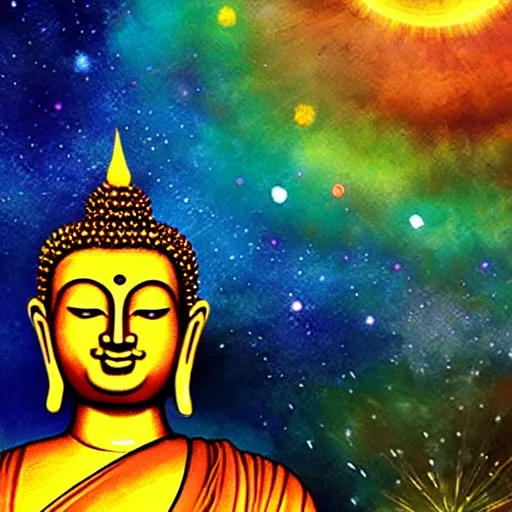 Image similar to brilliancy of buddha illuminates the whole universe