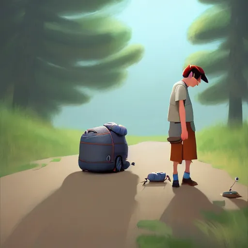 Image similar to goro fujita ilustration ilustration hiker unloading the car before camping, characterized by kuroda seiki, character art, focus, highly detailed, artstation