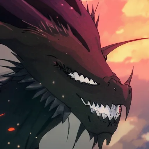 Prompt: high quality portrait of a black dragon. art by makoto shinkai, crunchyroll, pixiv, danbooru, hd, headshot, cinematic still, detailed anime face, bokeh, digital art, cel shading, vivid colors, ambient lighting