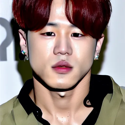 Image similar to Jimin, Jimin's right eyelid is swollen, Jimin's left eyelid sweeping curvy, Jimin's very small Grecian nose, Jimin's lip upper thickness is almost identical to the lower but slightly smaller, the adjoining part of the upper lip to the lower lip is figuratively similar to the chicks beak, Jimin's neutral canthal tilt, jimin, jimin, jimin, jimin, jimin, accurate jimin face, jimin real face, Park Jimin, South Korean singer & dancer Park Jimin  BTS member PARK JIMIN OF BTS THE SINGER & DANCER PARK JIMIN
