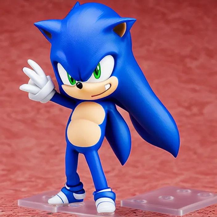 Prompt: An anime Nendoroid of Sonic the Hedgehog, figurine, detailed product photo