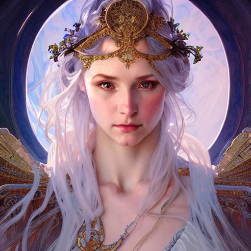 Prompt: portrait of a goddess of ice and earth, half body, perfect face, d & d, fantasy, intricate, elegant, highly detailed, digital painting, artstation, concept art, smooth, sharp focus, illustration, art by artgerm and greg rutkowski and alphonse mucha