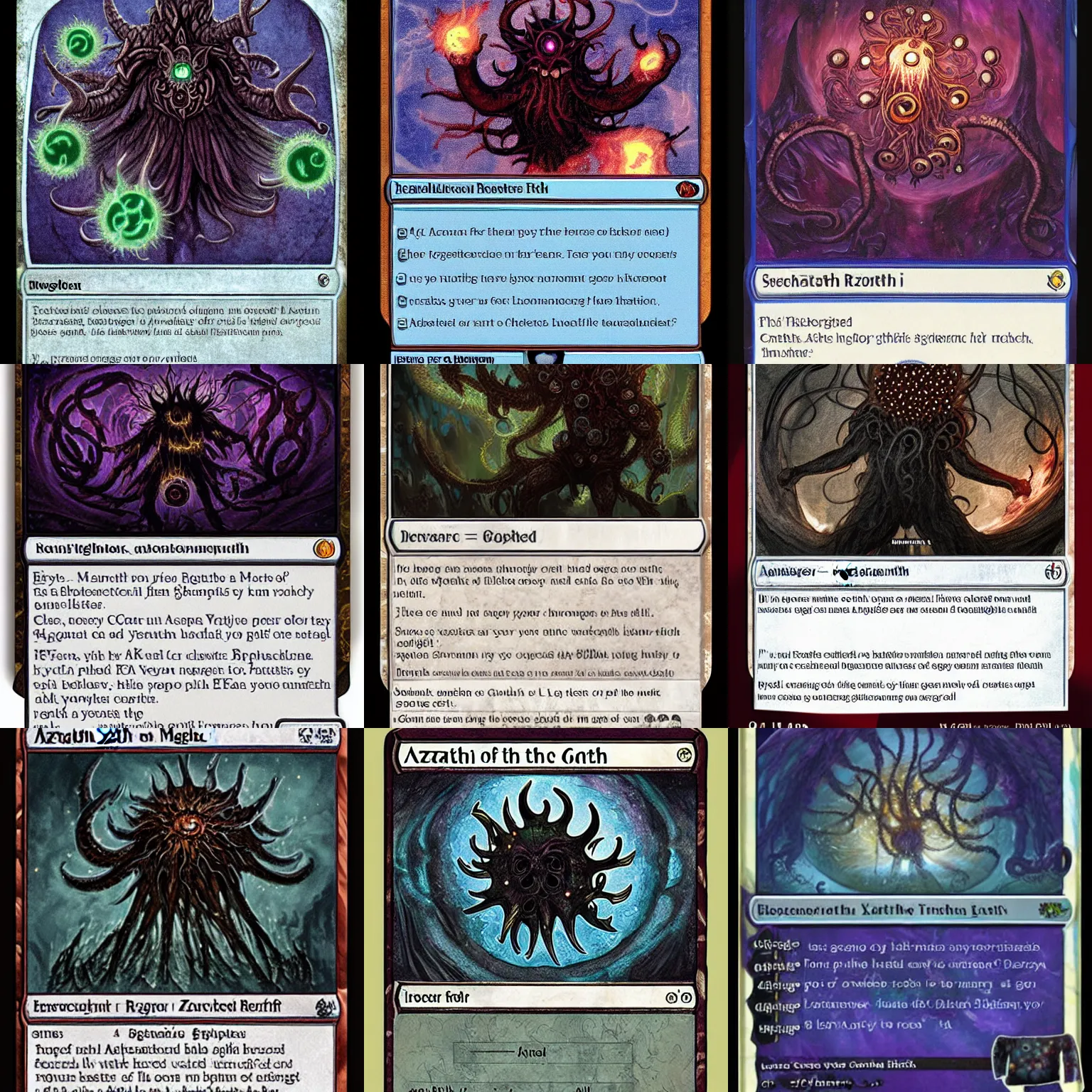 Prompt: Azathoth as a magic the gathering card