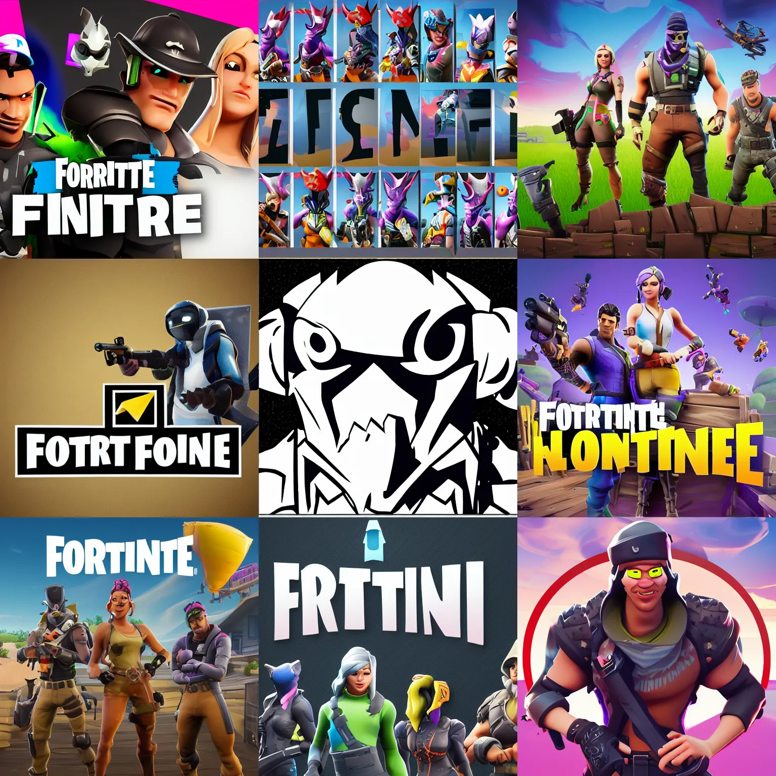 Image similar to Fortnite text logo English