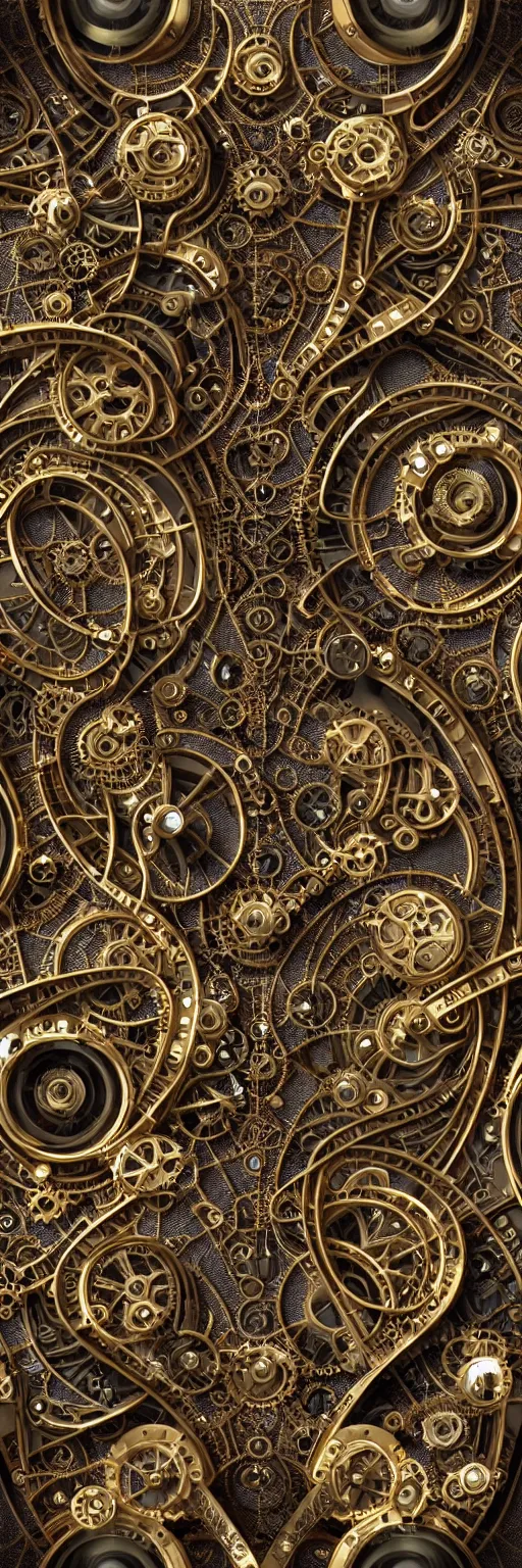 Image similar to seamless pattern of steampunk cybernetic biomechanical matahari, 3 d model, very coherent symmetrical artwork, unreal engine realistic render, 8 k, micro detail, gold white plastic and steel intricate, elegant, highly detailed, digital painting, artstation, smooth, sharp focus, illustration, artgerm, tomasz alen kopera, wlop