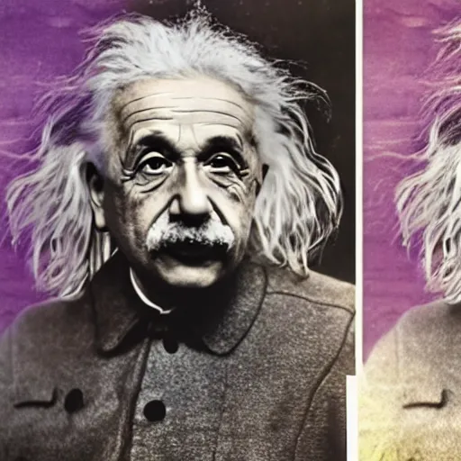Image similar to photo in color of albert einstein in a rap battle. highly detailed, 4 k, realistic.
