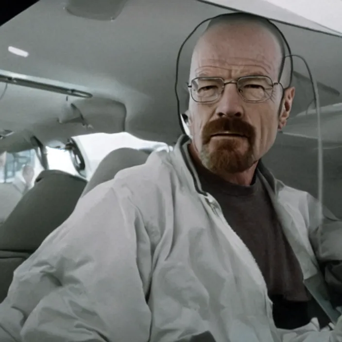 Prompt: walter white, flying ultra rare footage