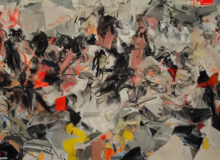 Prompt: unpunished crime, original concept by cecily brown, adrian ghenie and zeng fanzhi, intense atmosphere, angry feeling