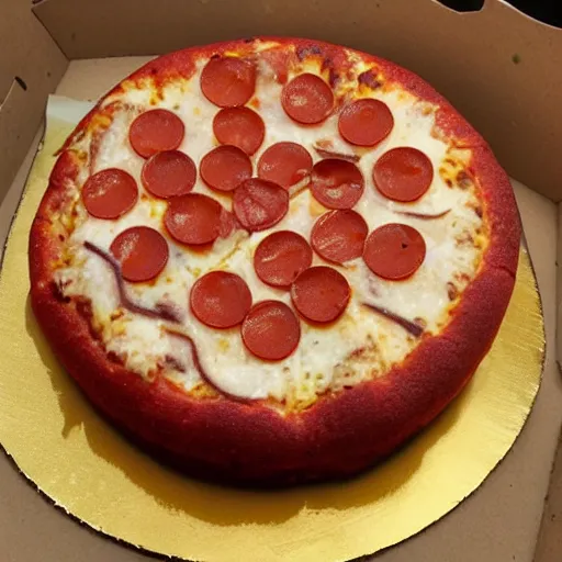 Image similar to pizza cake 4k