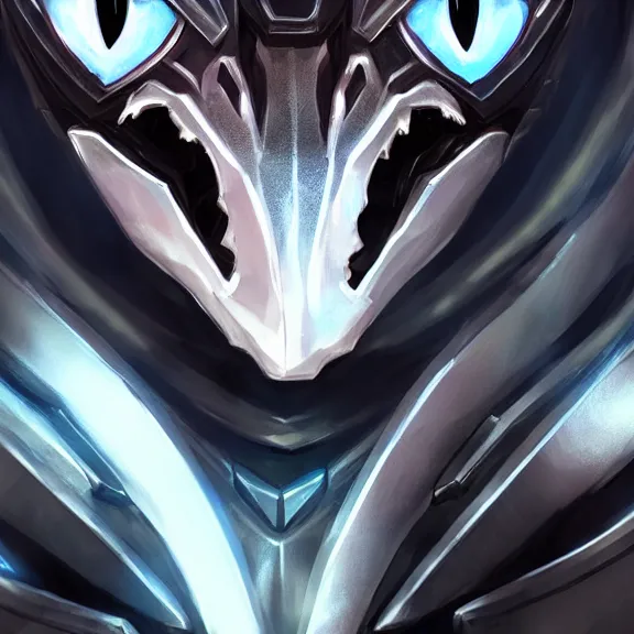 Prompt: high quality close up headshot of a cute beautiful stunning robot anthropomorphic female dragon, with sleek silver armor, a black OLED visor over the eyes, facing the camera, high quality dragon maw open and about to eat you, you being dragon food, the open maw being detailed and soft, highly detailed digital art, furry art, anthro art, sci fi, warframe art, destiny art, high quality, 3D realistic, dragon mawshot, furry mawshot, macro art, dragon art, Furaffinity, Deviantart