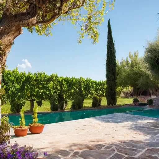 Prompt: beautiful tuscan italian villa in the middle of a vineyard