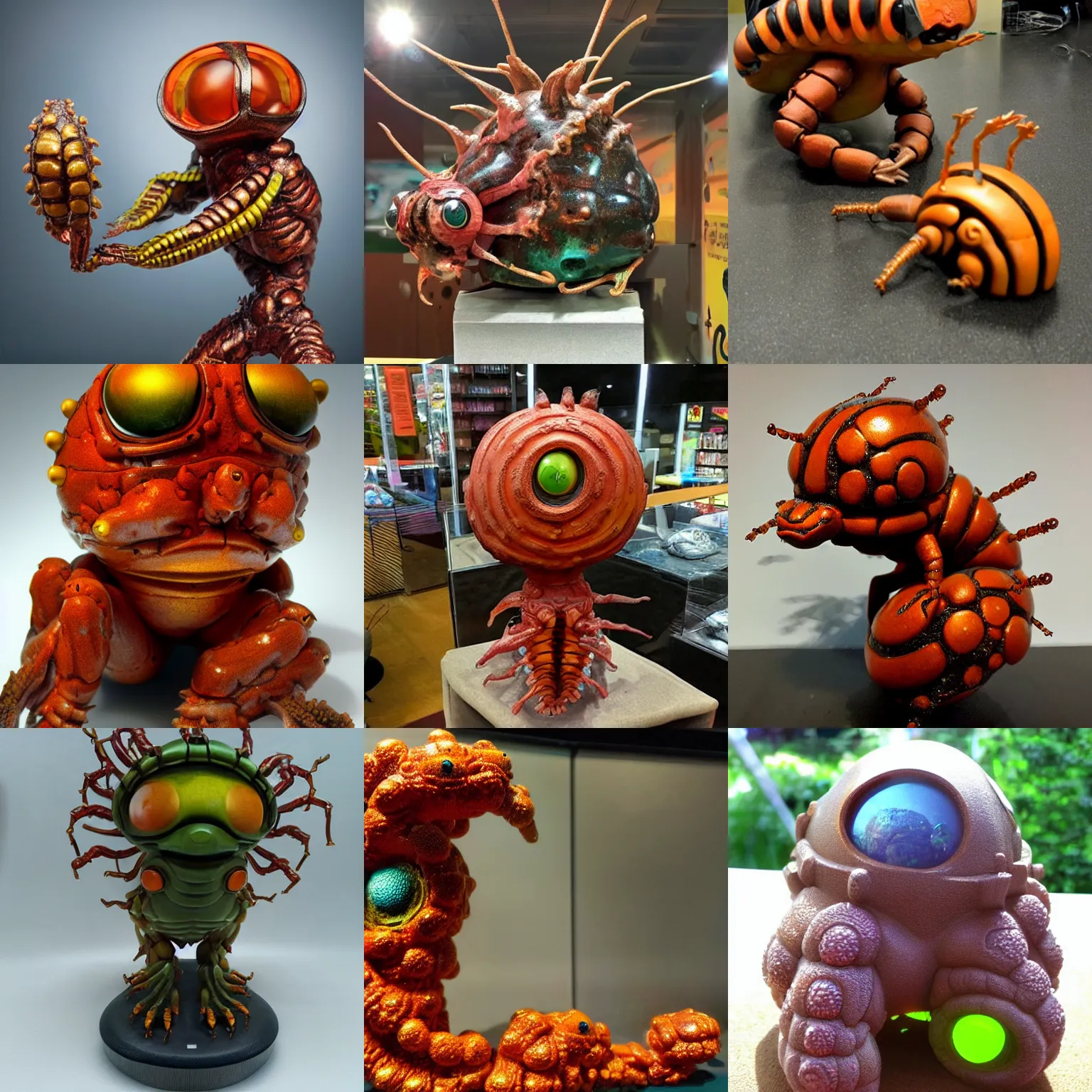 Prompt: <photo quality=high type='attention grabbing'>Statue of Metroid larva</photo>