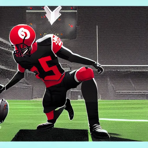 Prompt: An illustration of 'the last boss of pro football' in a video game instruction manual