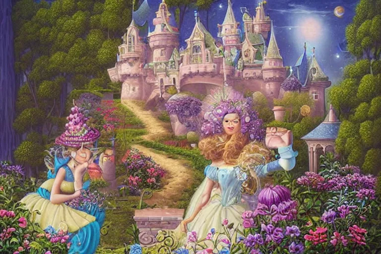 a big castle with a princess realistic, Stable Diffusion