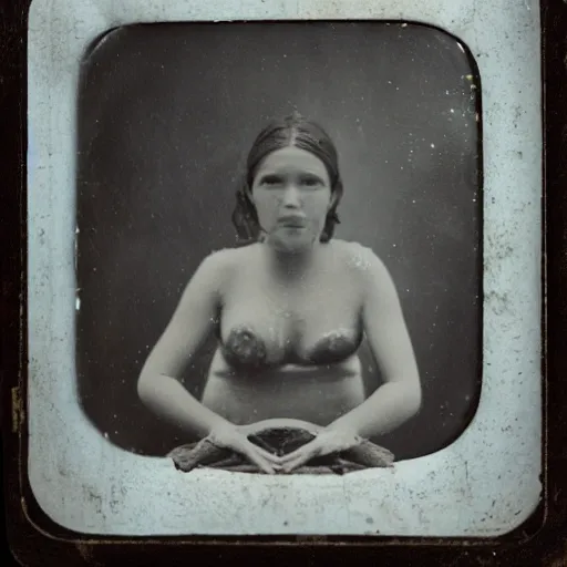 Image similar to tintype photo, swimming deep underwater, pig squid