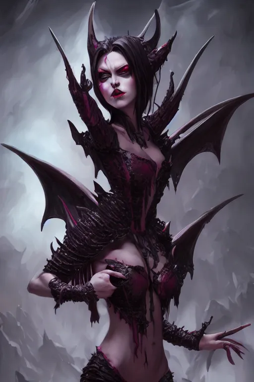 Prompt: dark elf vampire princess with fangs, highly detailed, d & d, fantasy, highly detailed, digital painting, trending on artstation, concept art, sharp focus, illustration, global illumination, ray tracing, realistic shaded, art by artgerm and greg rutkowski and fuji choko and viktoria gavrilenko and hoang lap