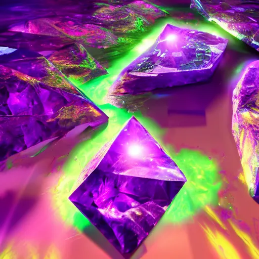 Image similar to Photorealistic magical amethyst shard glowing arcane energy. Hyperdetailed photorealism, 108 megapixels, amazing depth, glowing rich colors, powerful imagery, psychedelic Overtones, 3D finalrender, 3d shading, cinematic lighting, artstation concept art