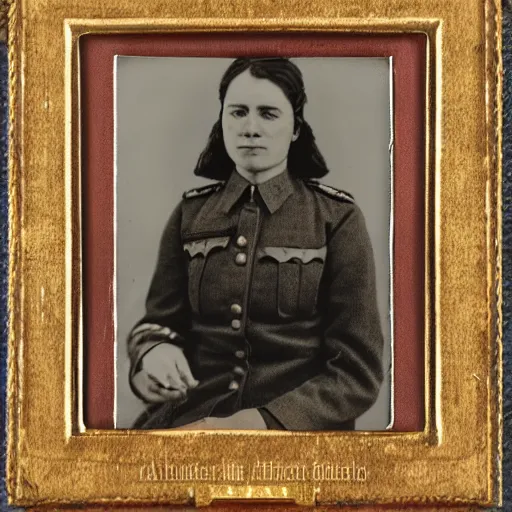 Prompt: amelia clarke as a soldier, portrait, full shot