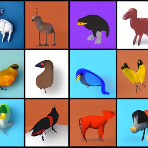 Prompt: 1 2 aligned colourful icons of animals doing research, digital art, studio quality, smooth render, unreal engine 5 rendered