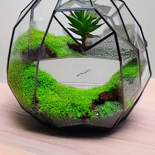 Image similar to a terrarium in ashii art