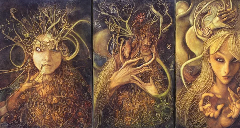 Image similar to the two complementary forces that make up all aspects and phenomena of life, by Brian Froud