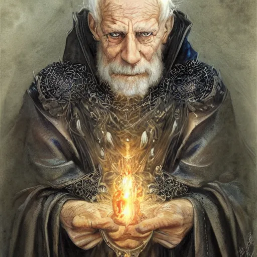 Prompt: merlin mage, high resolution, high quality, by jean - baptiste monge