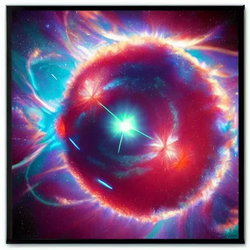 Image similar to colliding neutron stars, sci - fi art