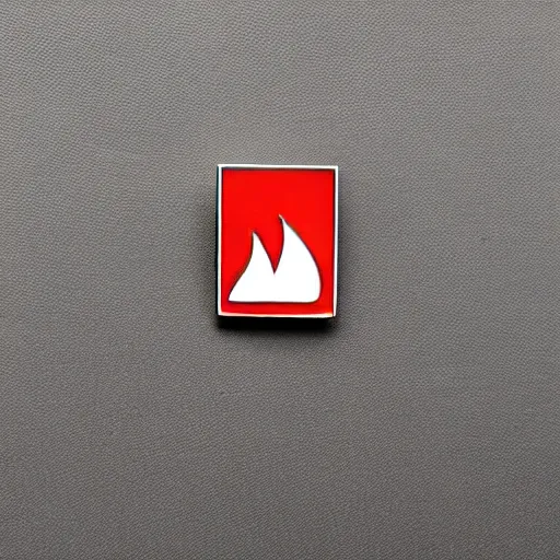 Image similar to a photo of a retro 1 9 6 0 s minimalistic clean fire warning label enamel pin, no text, studio lighting, behance