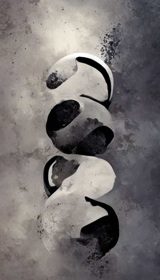 Image similar to Abstract representation of ying Yang concept, by Greg Rutkowski