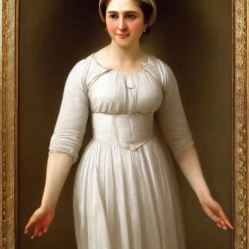 Image similar to a portrait of Hillary Clinton by William Bouguereau H 704