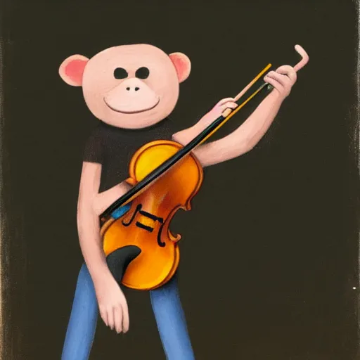 Prompt: monkey playing the violin