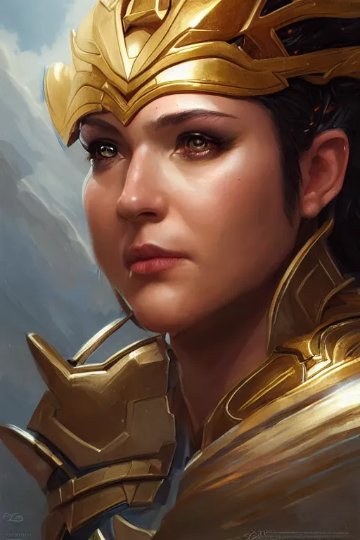 Image similar to amazon valkyrie athena, d & d, fantasy, portrait, highly detailed, headshot, digital painting, trending on artstation, concept art, sharp focus, illustration, art by artgerm and greg rutkowski and magali villeneuve