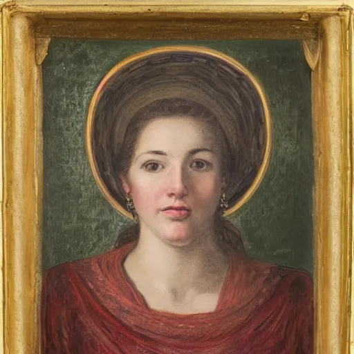 Image similar to realistic portrait of a female surrounded by greek architectural ornaments