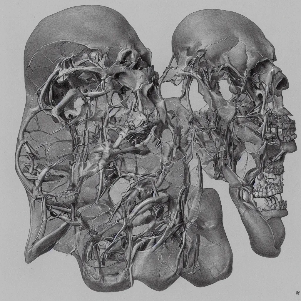 Prompt: anatomical drawing of an unknown species