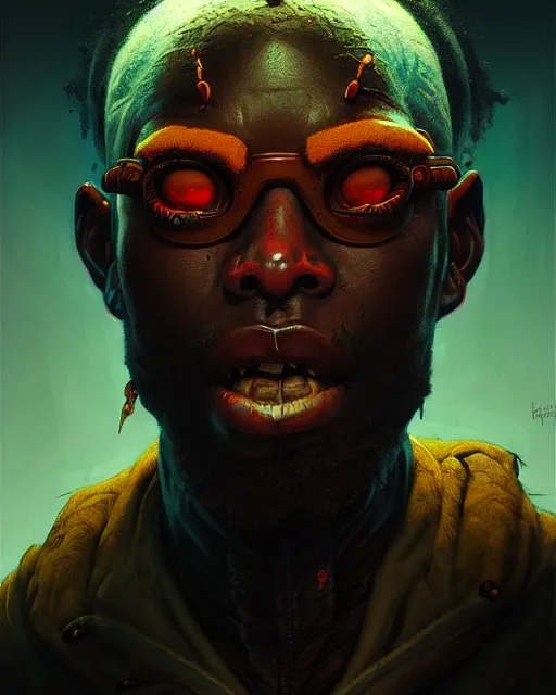 Prompt: baptiste from overwatch, character portrait, portrait, close up, concept art, intricate details, highly detailed, horror poster, horror, vintage horror art, realistic, terrifying, in the style of michael whelan, beksinski, and gustave dore