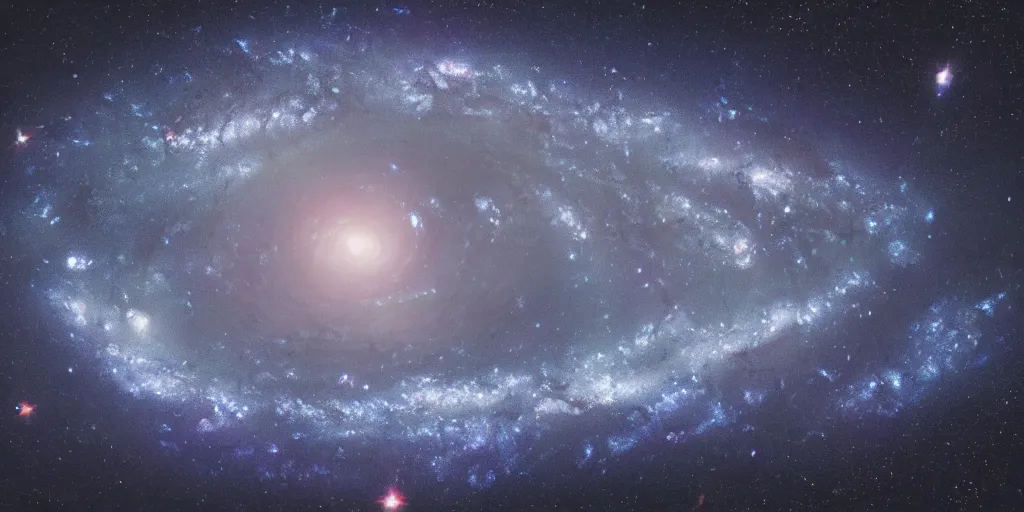 Image similar to view of the spiral galaxy, one galaxy, dark sky, deep space, milky way, kodak gold 2 0 0, unreal engine 5