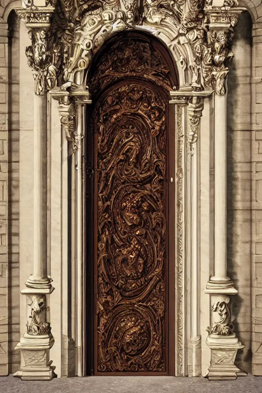 Image similar to the portal door, elaborate emotive Baroque and Rococo styles to emphasize beauty as a transcendental, 8k image, ultra-realistic, style of binkley ed