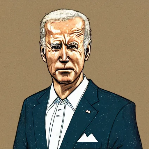 Image similar to a disco elysium portrait of sad Biden, highly detailed