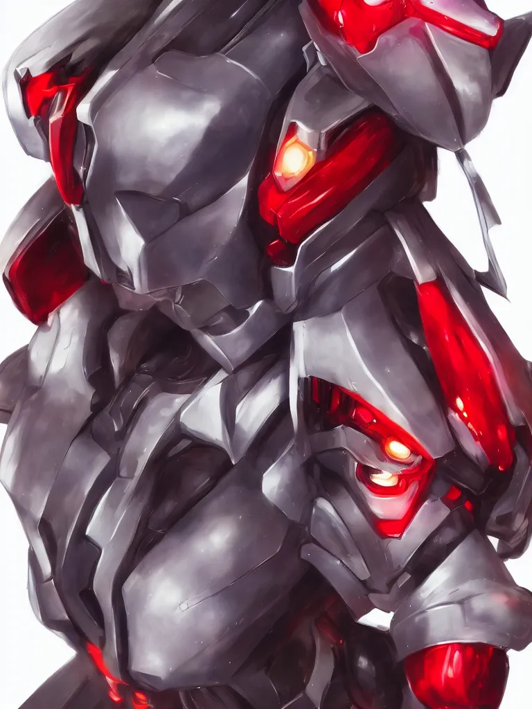 Image similar to A realistic anime portrait of a man in a Gundam suit with glowing red eyes, digital painting, by Stanley Artgerm Lau, Sakimichan, WLOP and Rossdraws, digtial painting, trending on ArtStation, SFW version